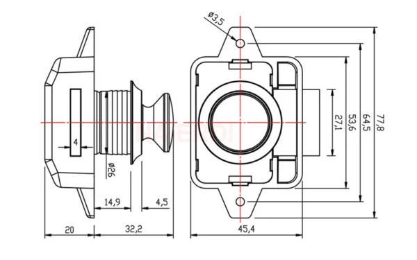 10pcs Push Lock for Cabinet/Drawer