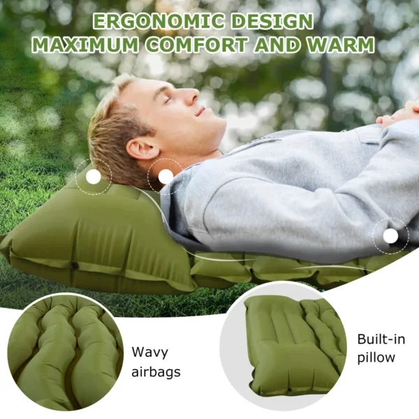 Sleeping Pad with Built-in Pillow & Pump
