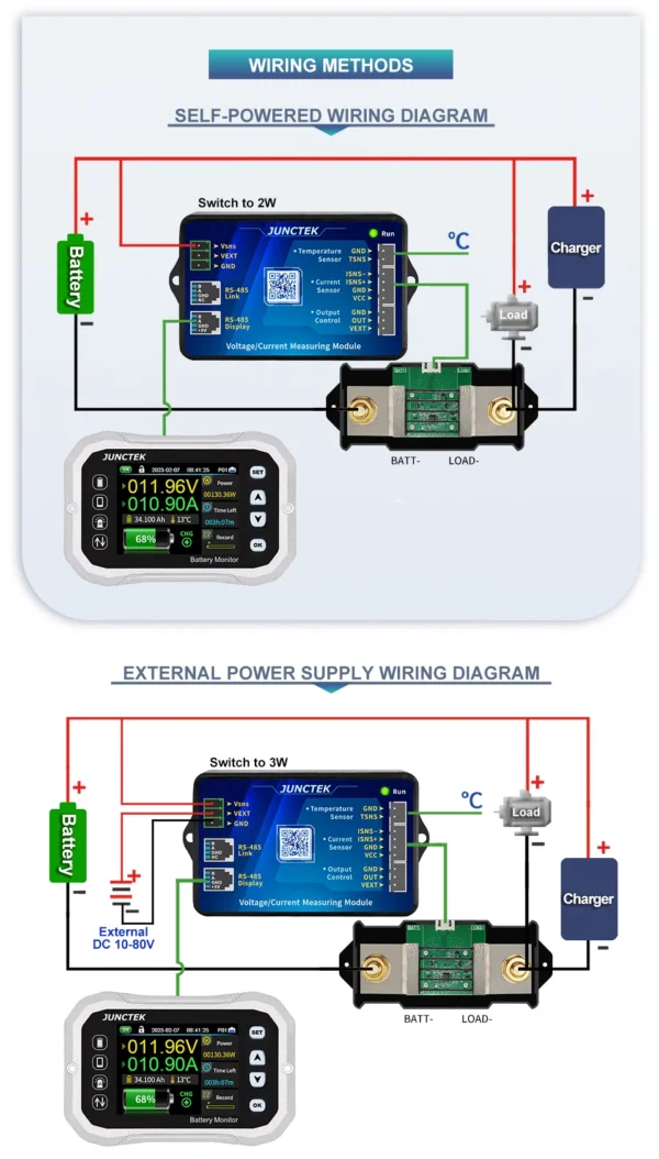 Battery Capacity Monitor 0-120V 100A/400A/600A + Bluetooth