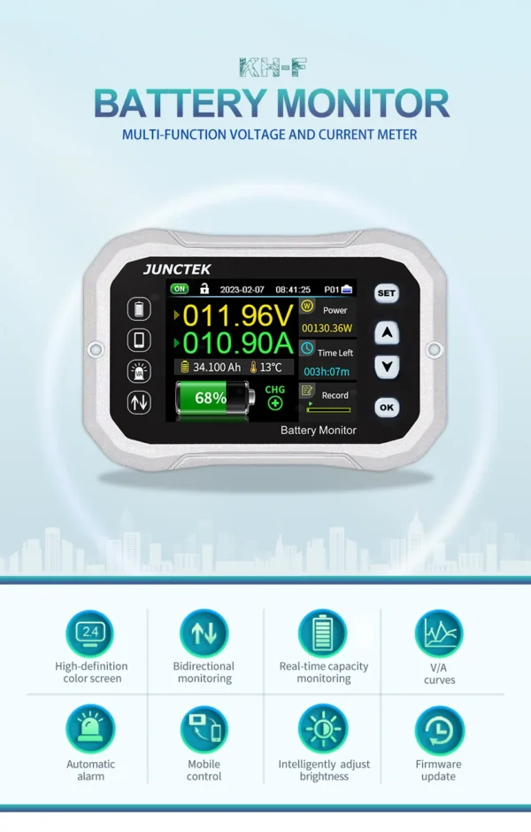 Battery Capacity Monitor 0-120V 100A/400A/600A + Bluetooth