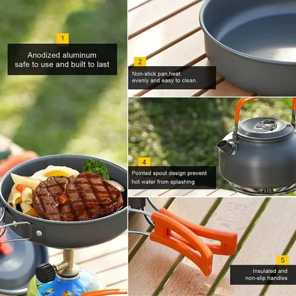 Portable Cookware Set Aluminum