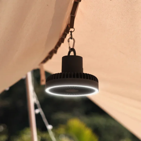 3-in-1 Camping Fan + Light + Power Bank