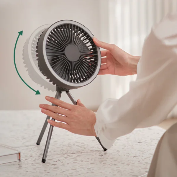 3-in-1 Camping Fan + Light + Power Bank