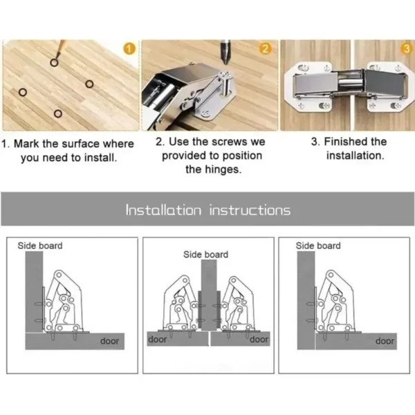 10pcs Steel Cabinet Hinges