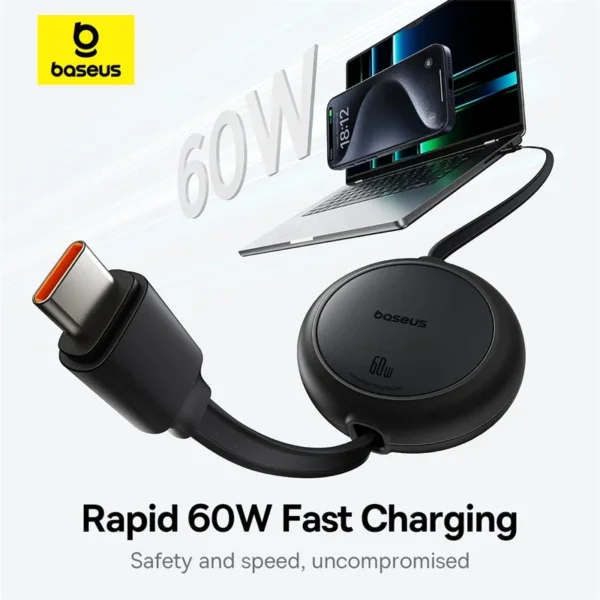Retractable USB-C Cable 60W