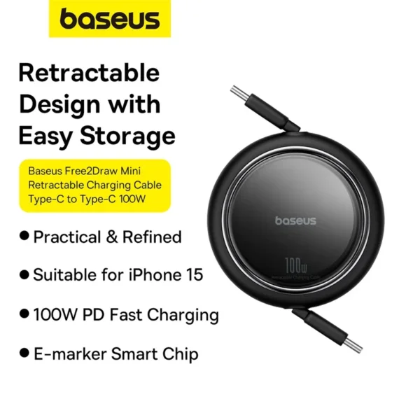 Retractable USB-C Cable 100W