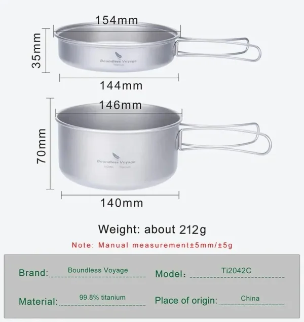 Titanium Pot and Pan Set